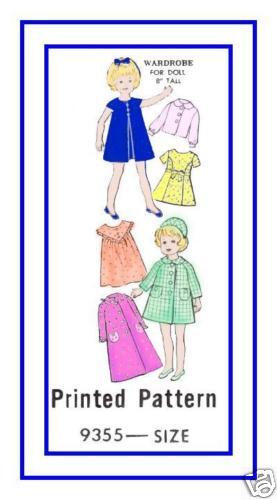 9355 OLD 8 DOLL WARDROBE ginny, muffie, PATTERN  