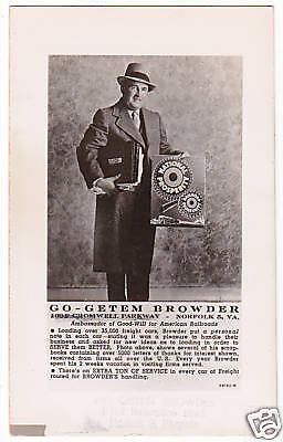 Advertsiing Norfolk VA Go Getem Browder Postcard RPPC