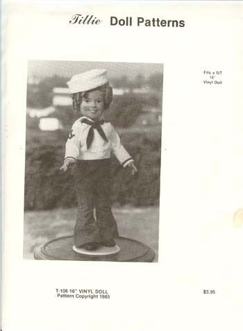 Tillie Shirley Temple Doll Patterns T 106 1985  