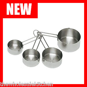NEW STAINLESS STEEL COMMERCIAL MEASURING CUP SET  