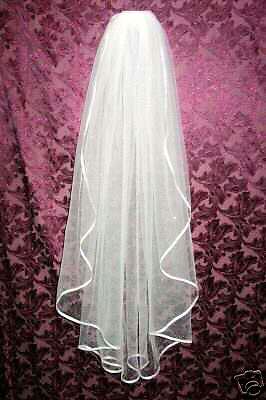 WEDDING VEIL FINGERTIP 108W/40L SWAROVSKI/ 8 COLORS  