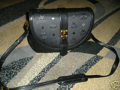 MCM BLACK SIGNATURE MUNCHEN SHOULDER STRAP BAG PURSE  