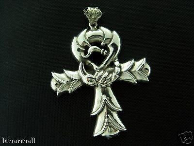 Egyptian silver Ankh w/ scorpion Inspired king pendant  