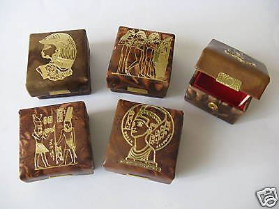 Egyptian Leather Jewelry Box w/Pharoah Designs 2X 2  