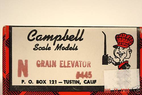 Campbell Scale Model # 445 Grain Elevator N Scale MIB  