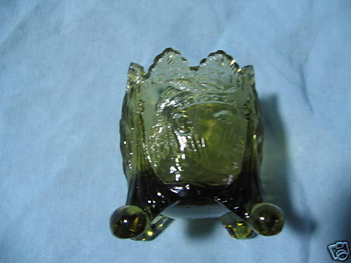 Old Green Glass OLD SLEEPY EYE TOOTHPICK HOLDER  