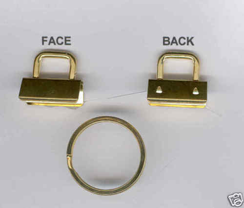 Key Fob Chain GOLD Hardware 1 INCH    100 Sets.  