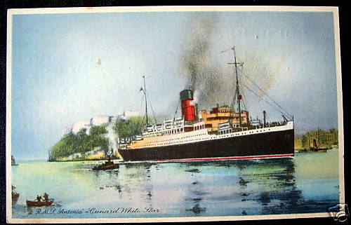 1935 SHIP CUNARD WHITE STAR~R.M.S. ANTONIA~AD PC  