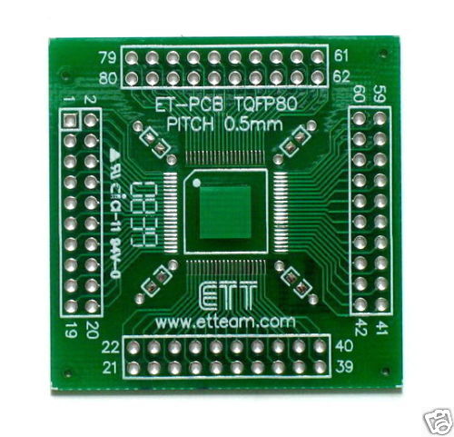 SMD CONVERTER / ADAPTER PCB   TQFP80 Convert 4x20 PIN  