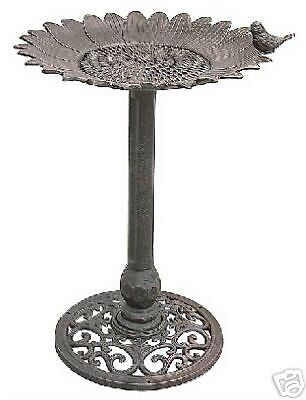 BIRD W SUNFLOWER METAL GARDEN BIRDBATH 29619CR 815744 640312296199 