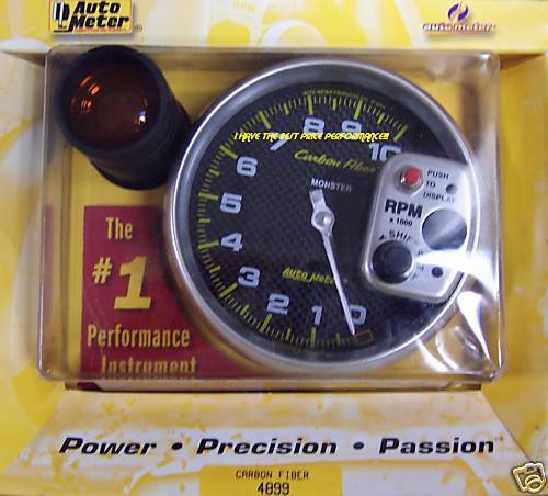 AUTOMETER CARBON FIBER MONSTER TACHOMETER TACH 5 4899  