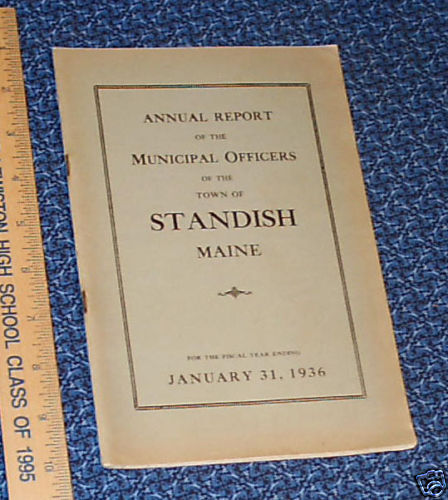 1936 Annual Report   Standish Maine   History Economics  