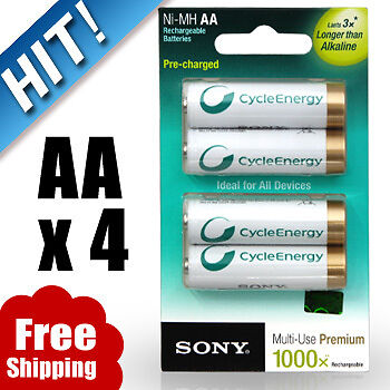 SONY Cycle Energy 4x AA Ni MH Rechargeable Battery(NEW)  